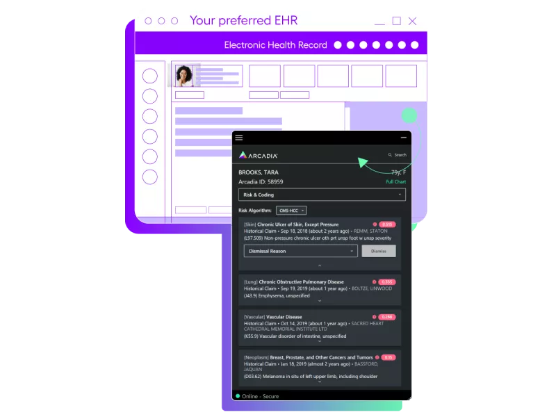 Augment your preferred EHR with Arcadia’s EHR integration software, Arcadia Desktop.