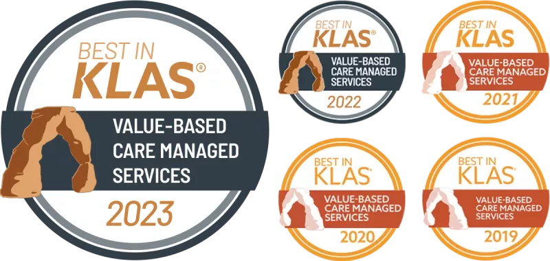 Our value-based care solutions were voted best in KLAS from 2019 to 2023.