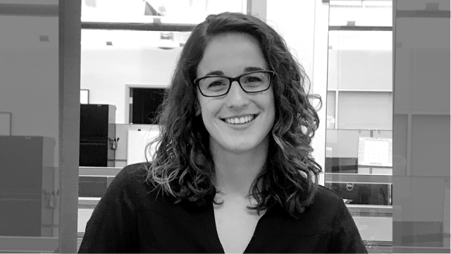 Kelsey Wade is a senior technical lead at Arcadia, shown here in our office in Burlington, Massachusetts.