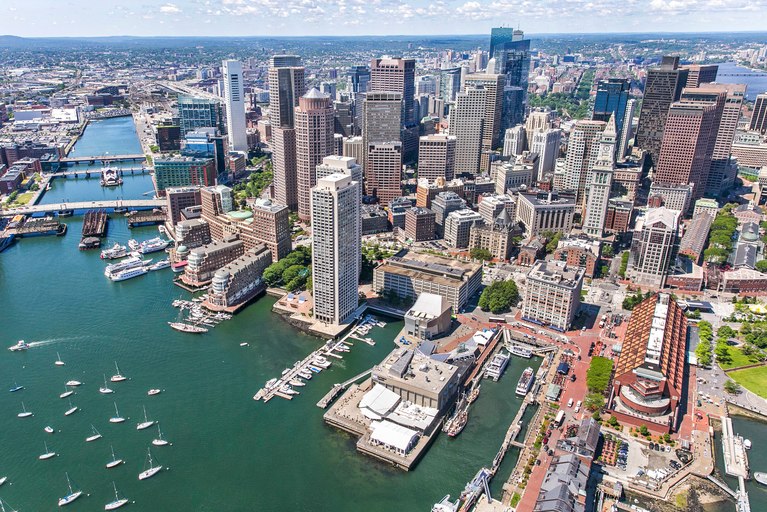 Aerial View of Boston Harbor