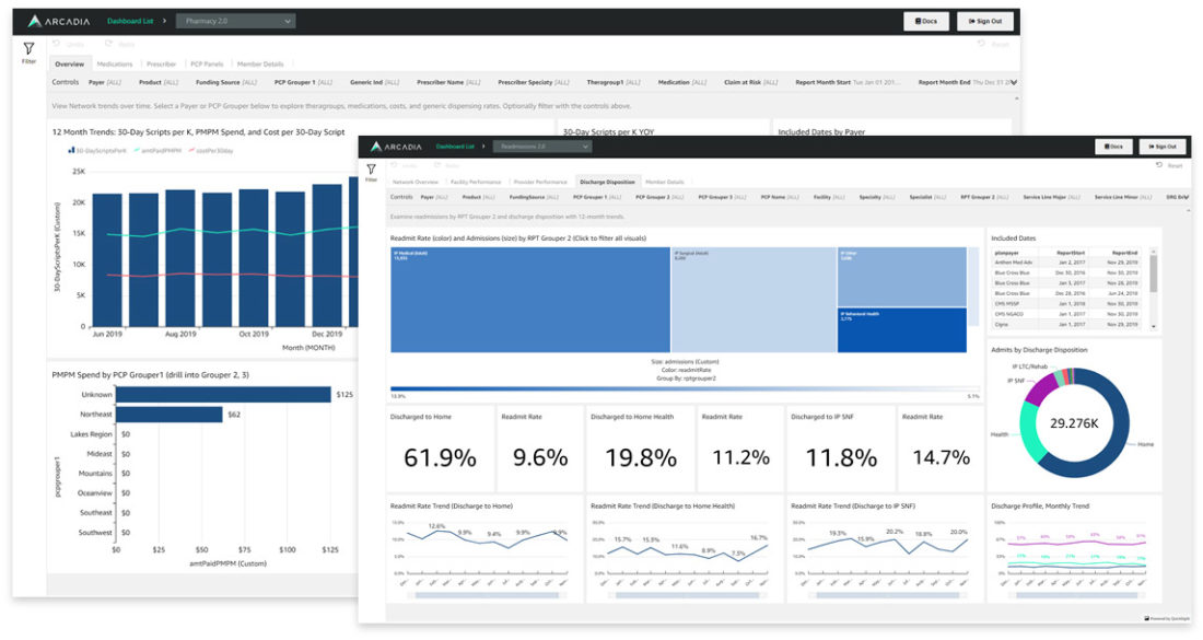 Screenshot of Arcadia Vista Analytics