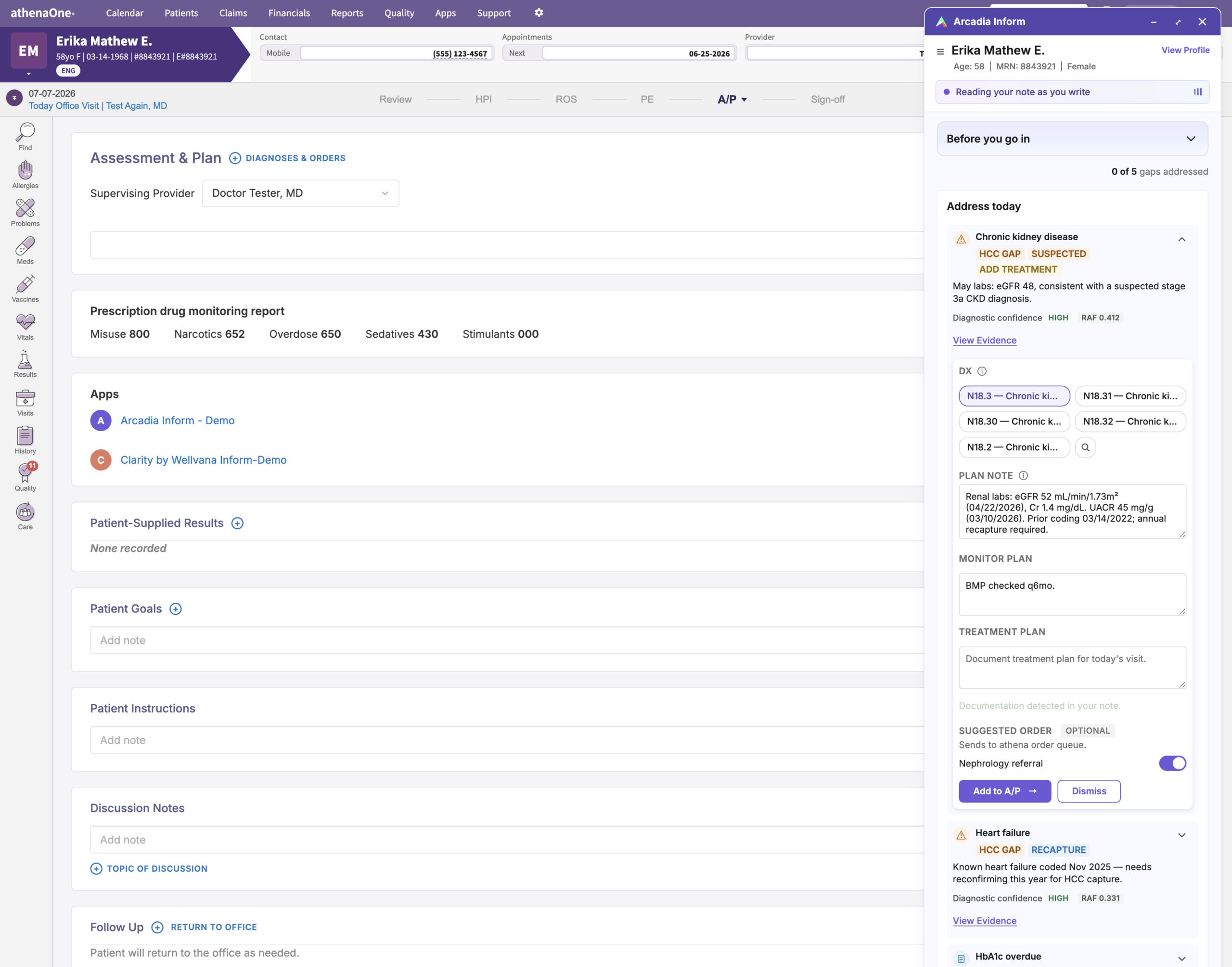 EHR-Integrated insights